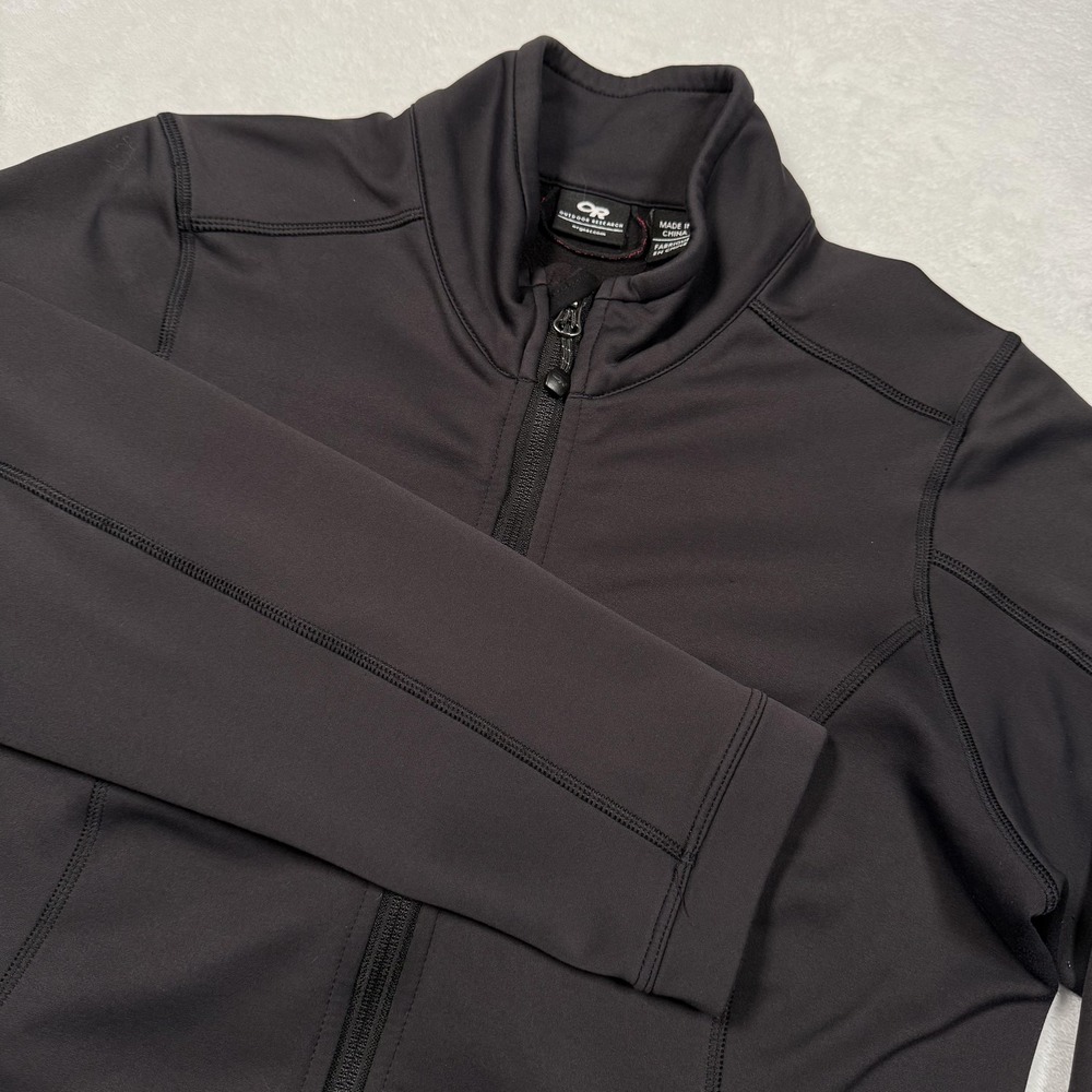 Outdoor Research Jacket Womens Large Black Softshell Full Zip‎ Fleece Lined